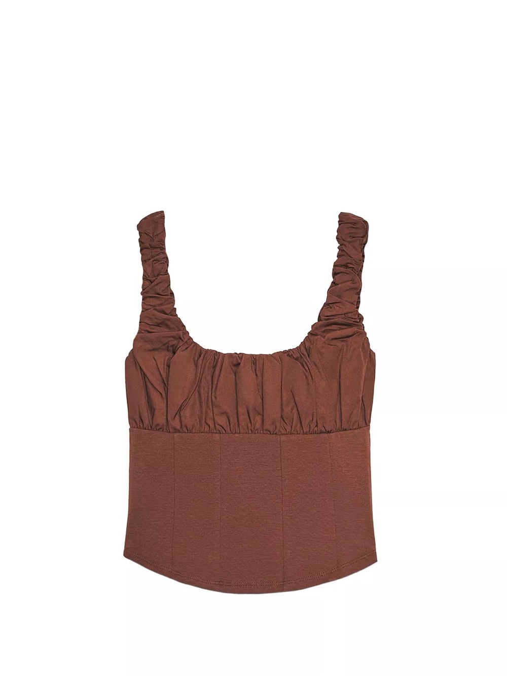 Zara
Ruched Strap Brown Women’s Tank Top